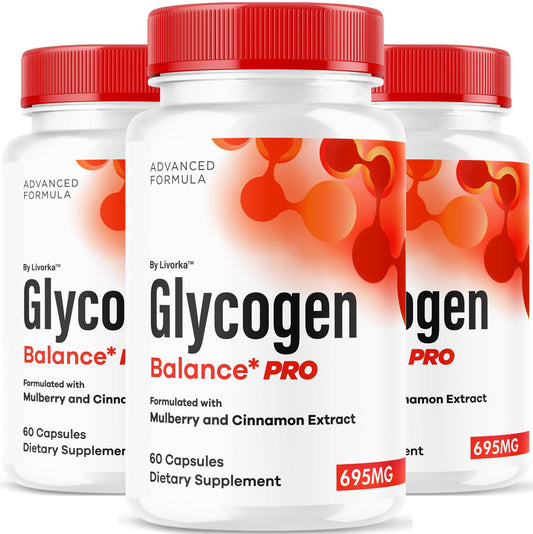 LIVORKA Glycogen Balance Pro capsules on bottle for daily wellness support.