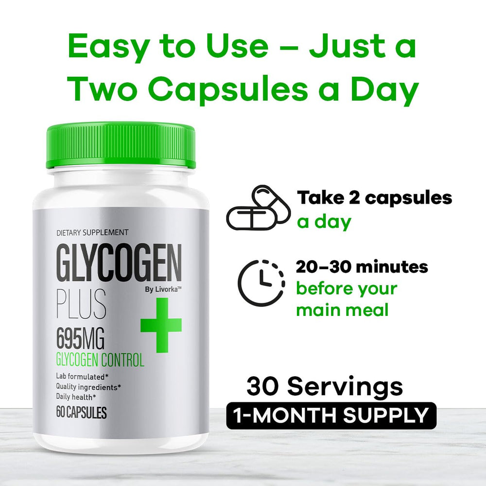 Box of Livorka Glycogen Plus open to reveal capsules for daily use