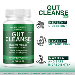Close-up of Gut Cleanse Pro capsules for gut health support.