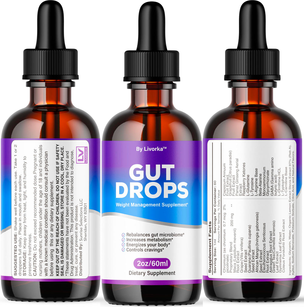 LIVORKA Gut Drops packaging concept emphasizing eco-friendly design