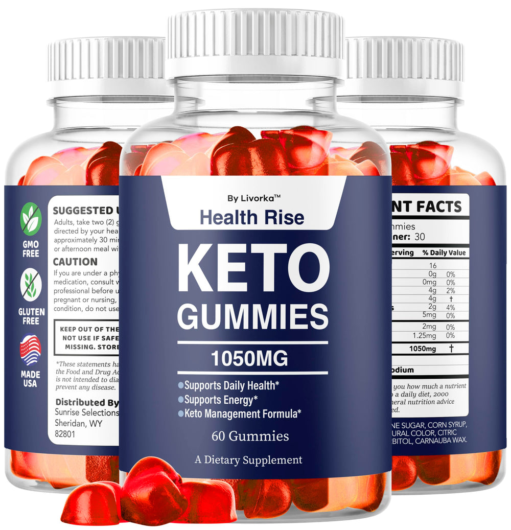 LIVORKA Health Rise Keto ACV Gummies ingredient panel shows transparent formula details.