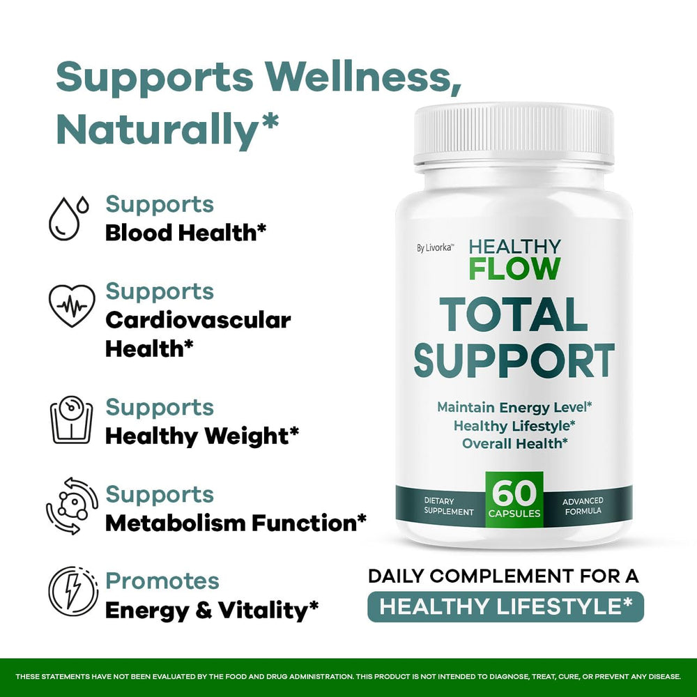LIVORKA Healthy Flow bottle with cap for convenient daily use.