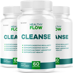 LIVORKA Healthy Flow Cleanse bottle-front for daily digestive support.
