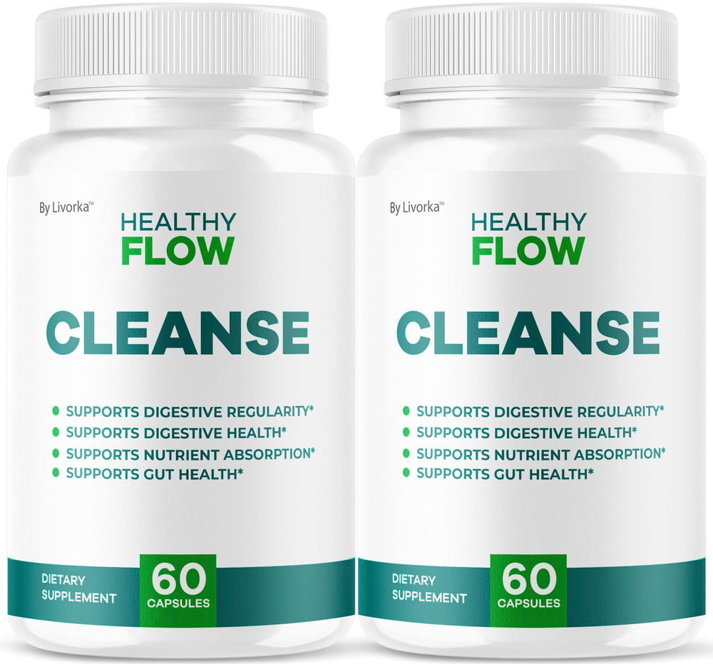 LIVORKA Healthy Flow Cleanse bottle pour supports daily digestion routine.