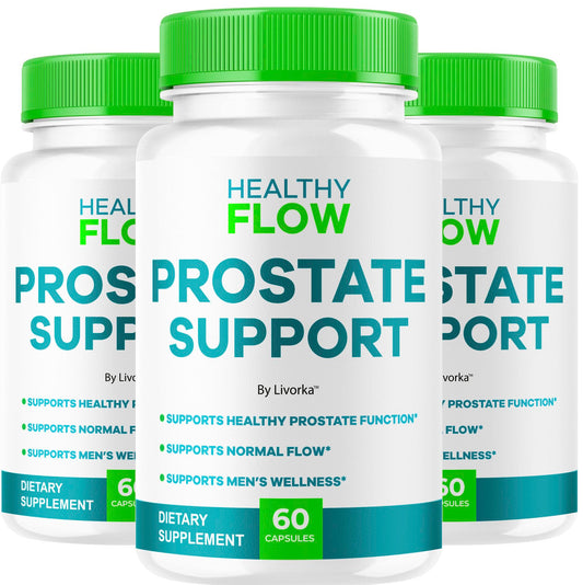 LIVORKA Healthy Flow Prostate Support bottle front view for daily balance.