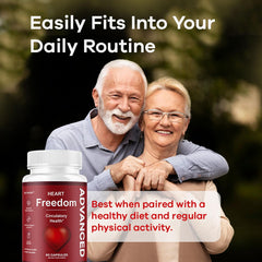 Pouring Heart Freedom capsules from bottle for daily use