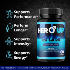 LIVORKA Hero Up bottle back highlighting ingredients for natural energy.