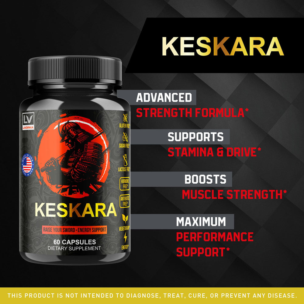 LIVORKA Keskara pills bottle-label highlights premium all-natural supplement