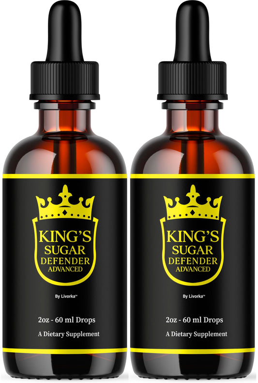 LIVORKA Kings Sugar Defender drops bottle pour for easy daily dosing.