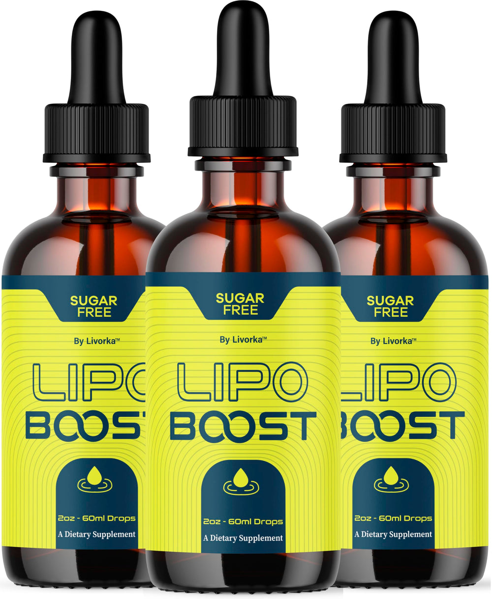 LIVORKA LipoBoost Drops bottle front shows premium liquid formula for daily wellness