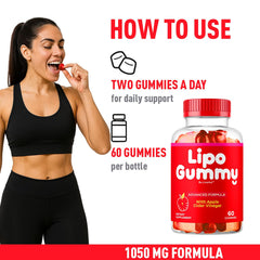 LIVORKA Lipogummy packaging box signals 300-count value.