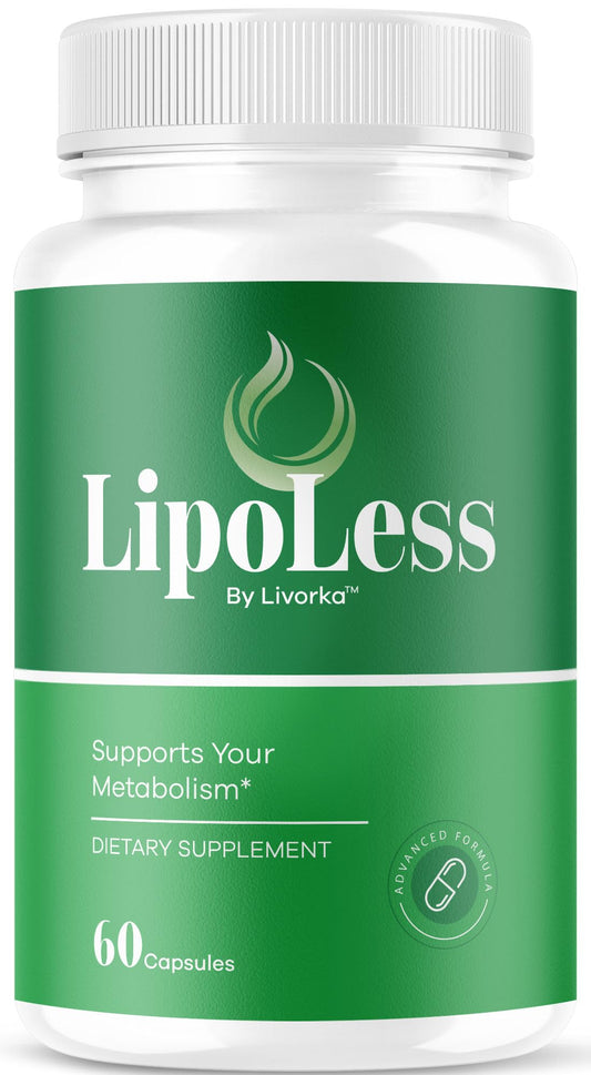 LIVORKA Lipoless bottle front promoting daily wellness and energy balance.
