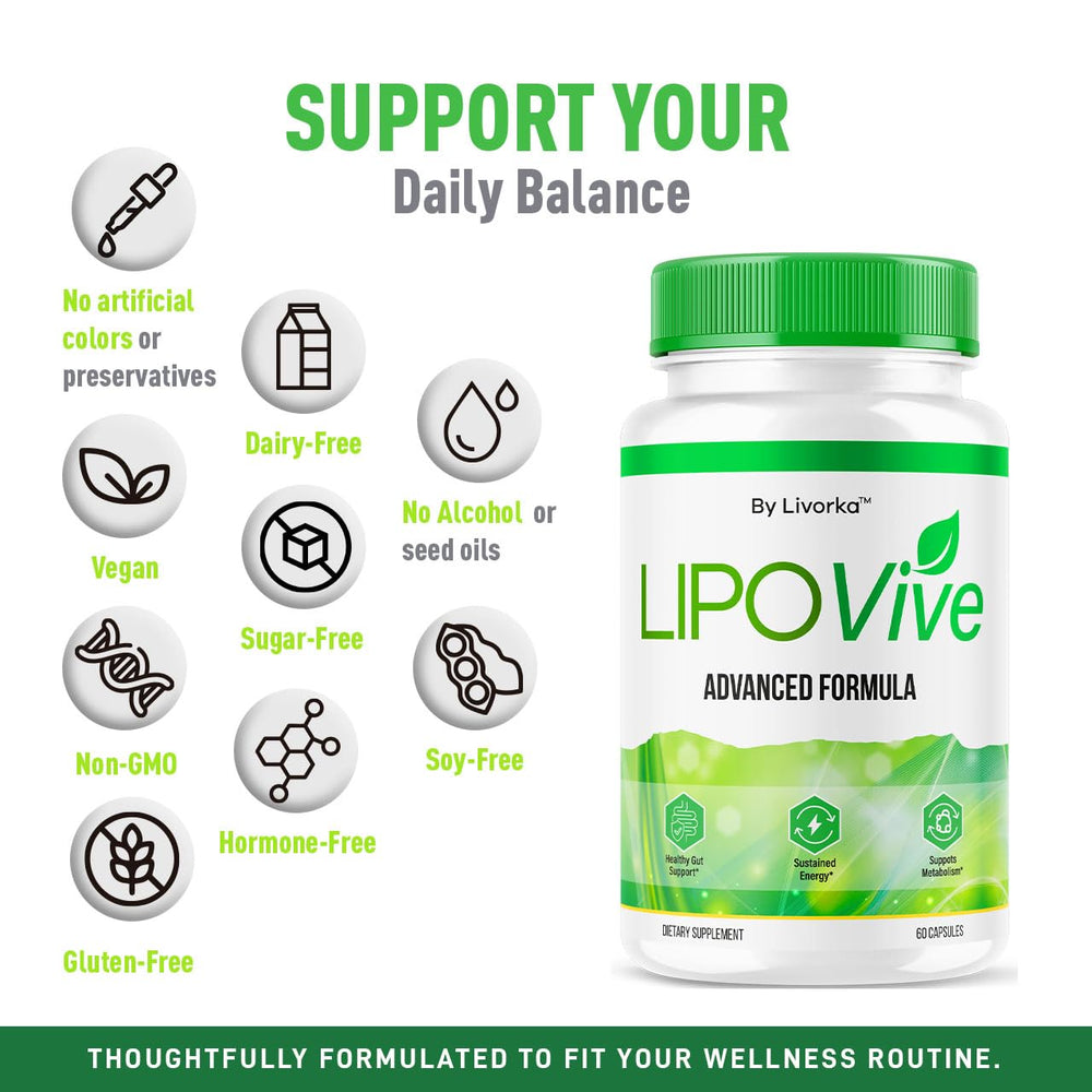 LIVORKA Lipovive with glass of water shows convenient intake.