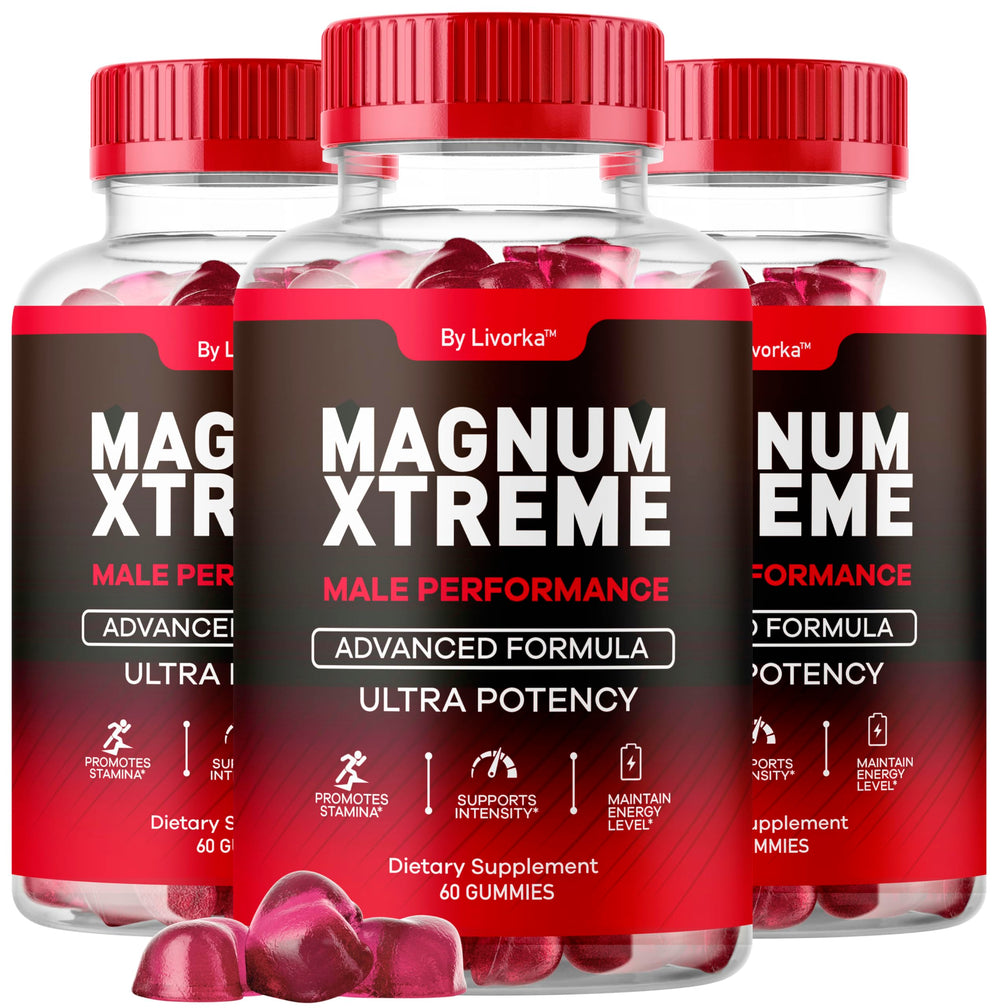 LIVORKA MagnumXtreme Gummies bottle front view for daily energy.