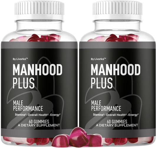 LIVORKA Manhood Plus bottle front view for easy daily use.