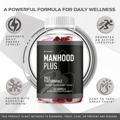 Close-up of LIVORKA Manhood Plus gummies for convenient use