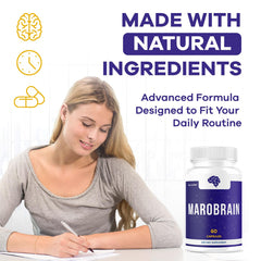 LIVORKA Marobrain bottle on a desk during study sessions.