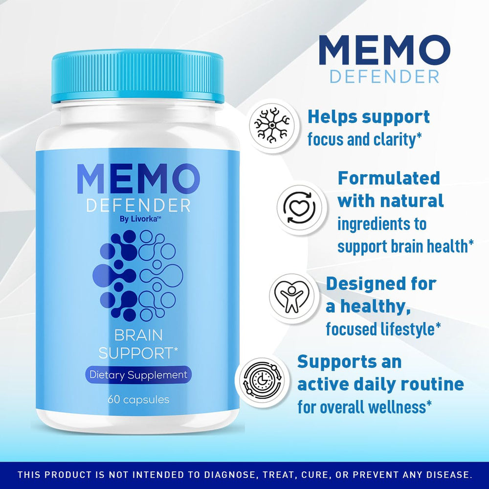 LIVORKA Memo Defender bottle back label with supplement details for clarity