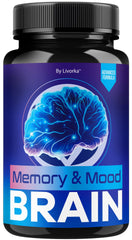 LIVORKA Memory Mood Brain bottle front shows daily support capsules for focus and mood.