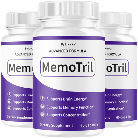 LIVORKA Memotril 3-pack bottle front for daily brain support