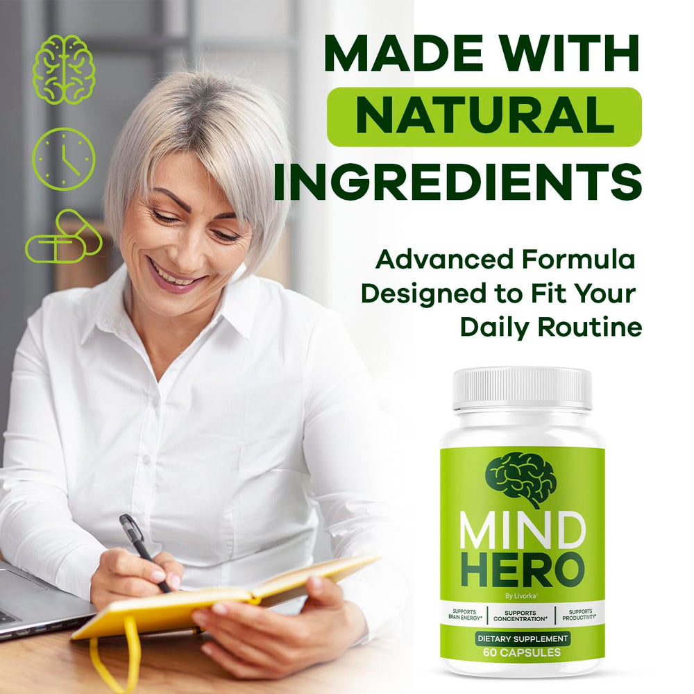 LIVORKA Mind Hero capsules close-up pill emphasizes convenient use