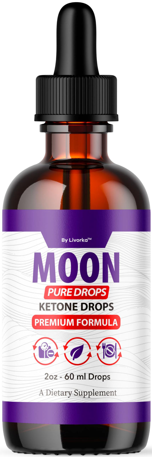 LIVORKA Moon Pure Drops bottle with dropper for daily wellness routine.