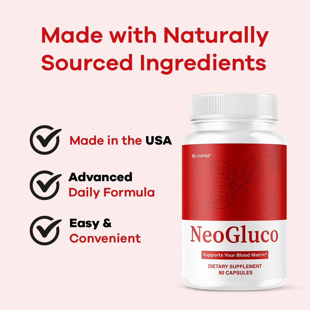 LIVORKA NeoGluco bottle beside a glass, suggesting a simple daily ritual