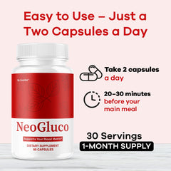 LIVORKA NeoGluco label detail with ingredients and dosage information