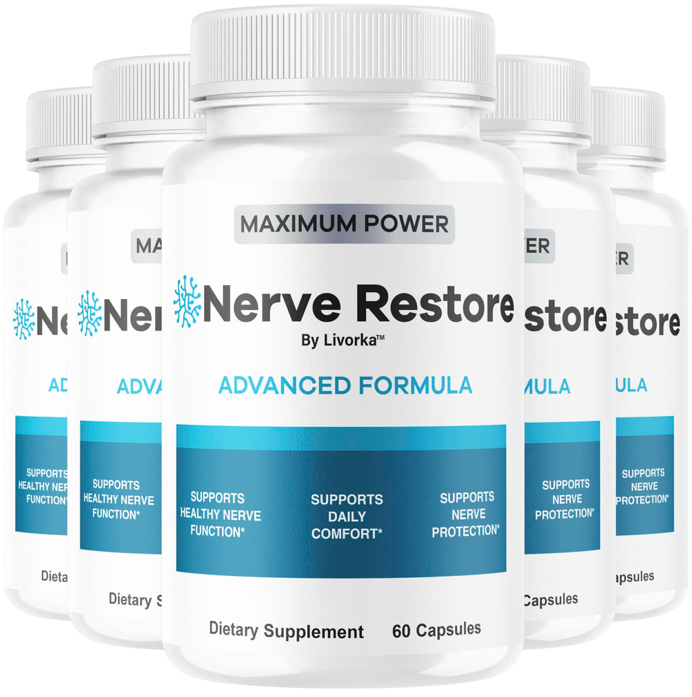 Livorka Nerve Restore advanced formula bottle for daily use.