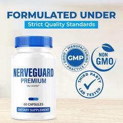 Pill close-up of LIVORKA NerveGuard Premium capsules for precise dosing