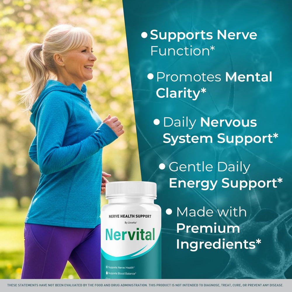 Close-up of Nervital capsules highlighting natural ingredients and vitality support