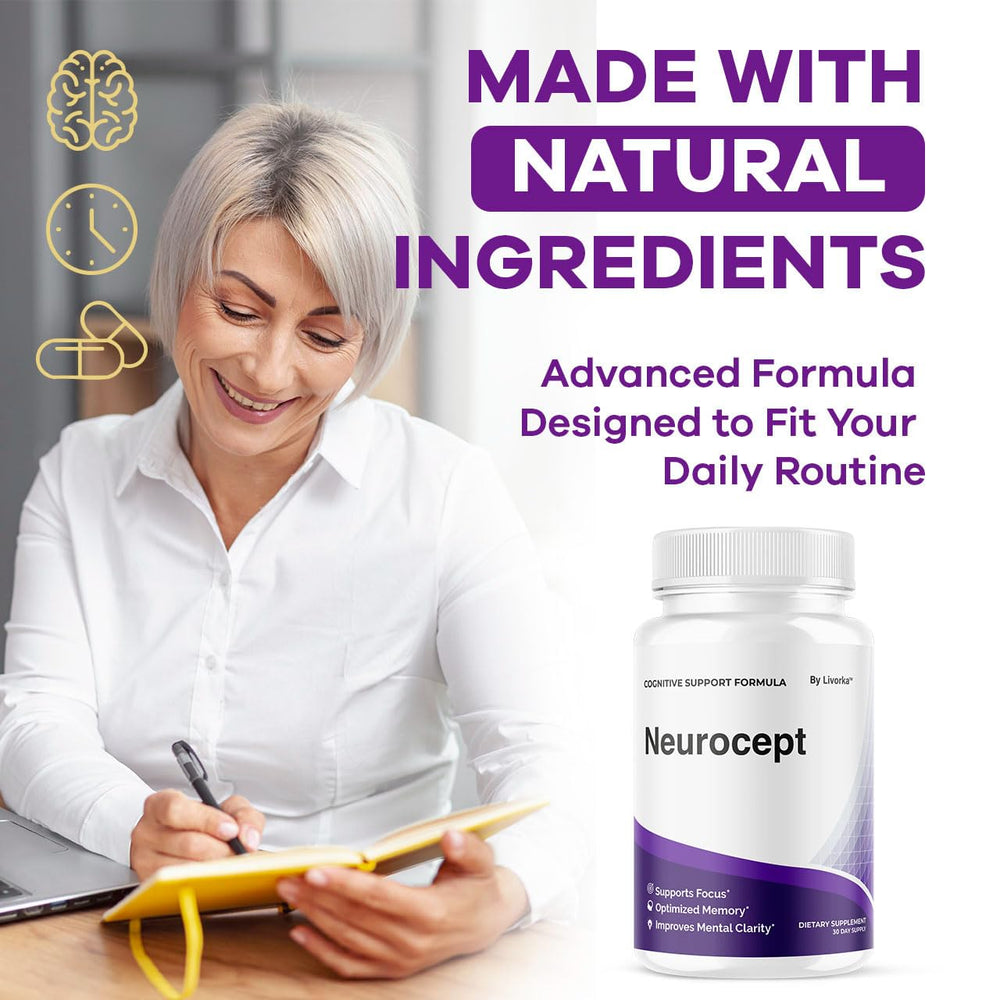 Ingredients list on LIVORKA Neurocept highlights natural components for cognitive wellness