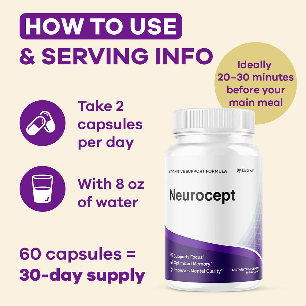 Two-bottle LIVORKA Neurocept pack for two-month brain support