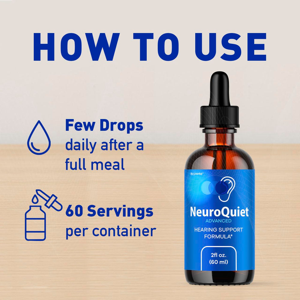 LIVORKA NeuroQuiet Drops label highlighting all‑natural ingredients