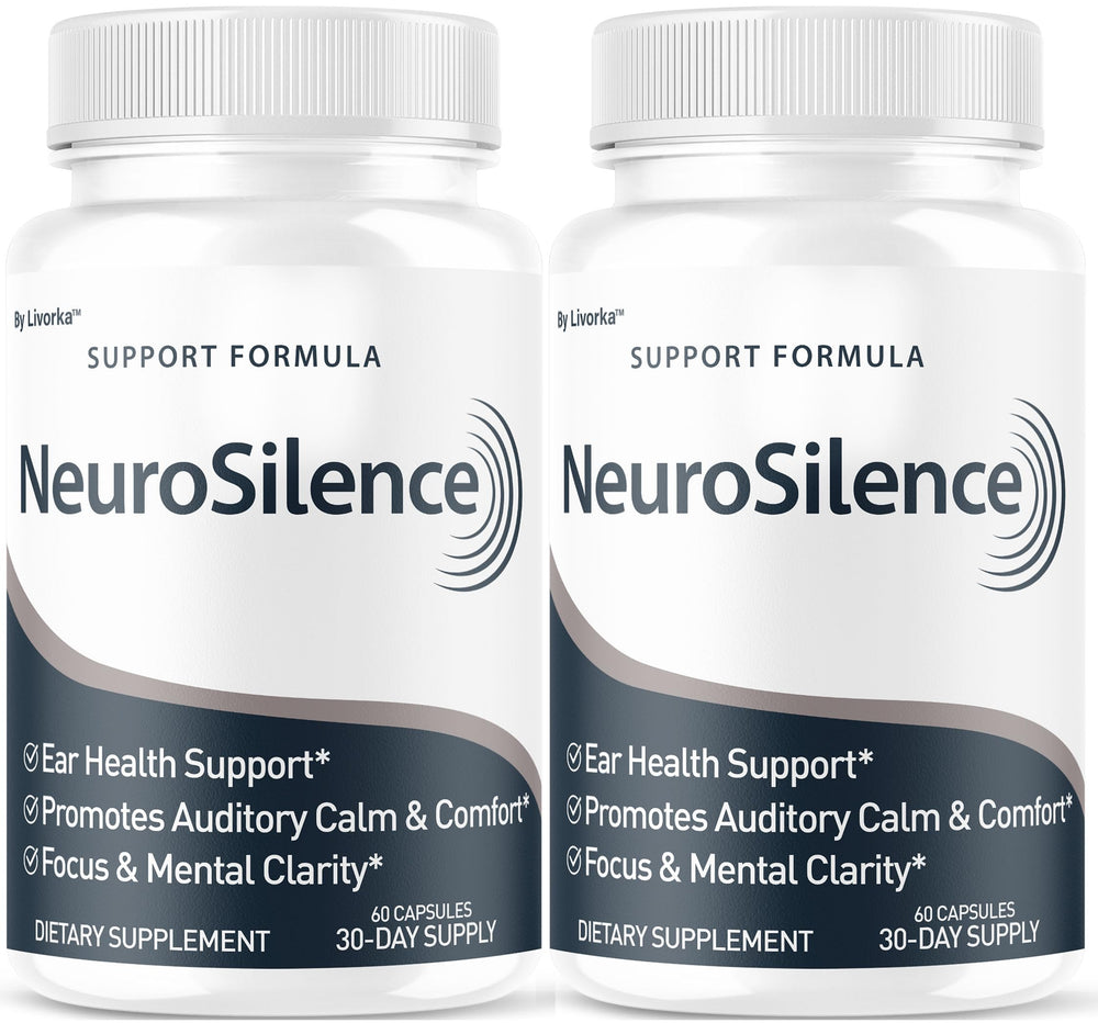 LIVORKA Neurosilence bottle illustrates daily ear health support in a tidy package.