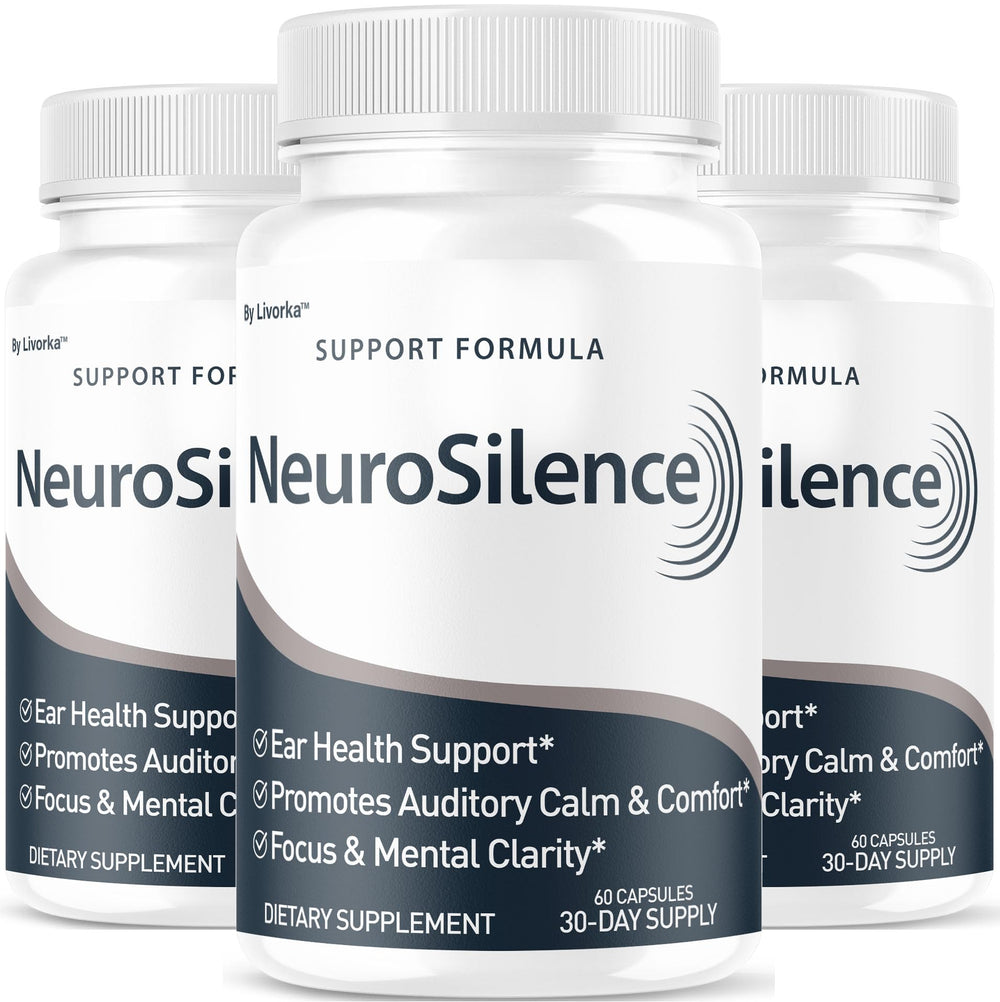 LIVORKA Neurosilence capsules bottle for ear health support.