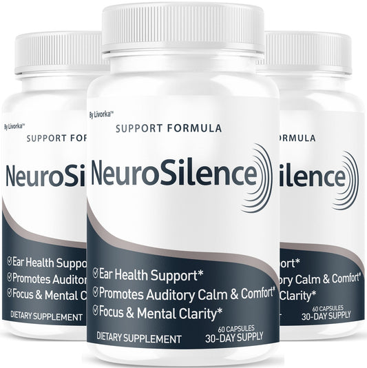 LIVORKA Neurosilence capsules bottle for ear health support.