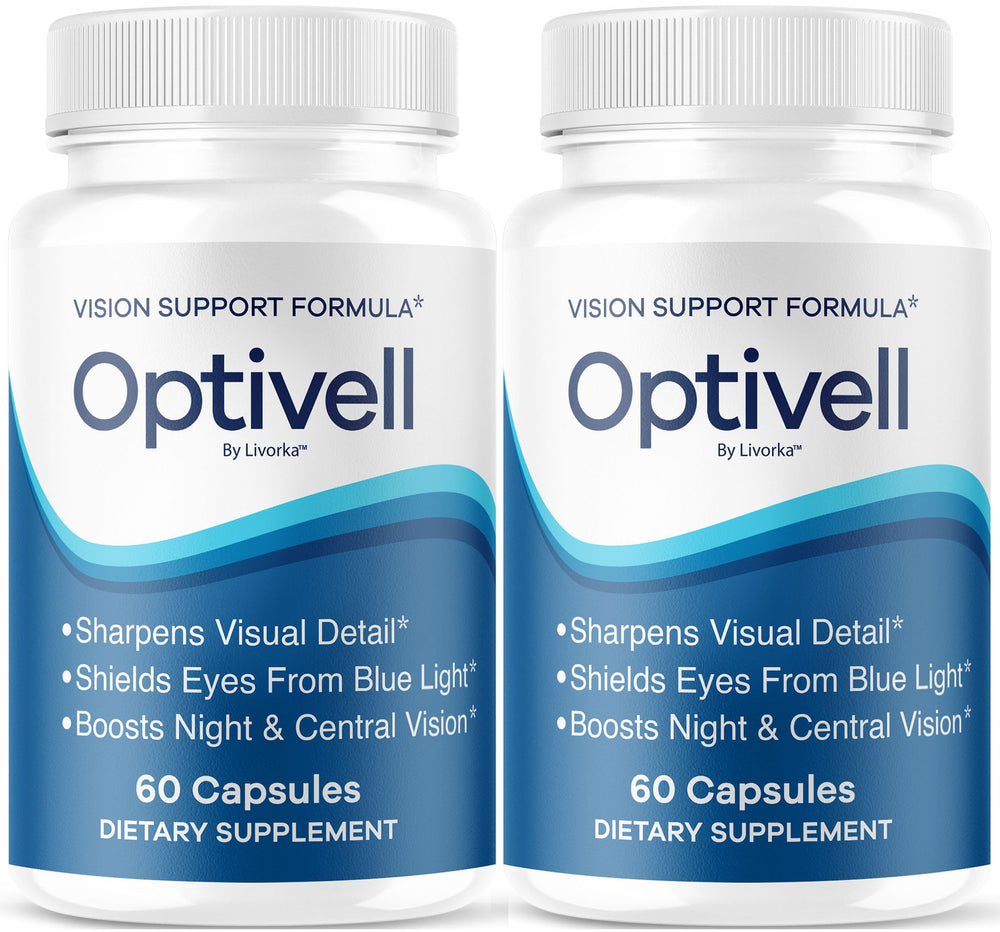 LIVORKA Optivell eye capsules bottle front view supports daily eye wellness.