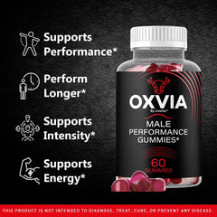 LIVORKA Oxvia Gummies label highlights all-natural premium formula for wellness.