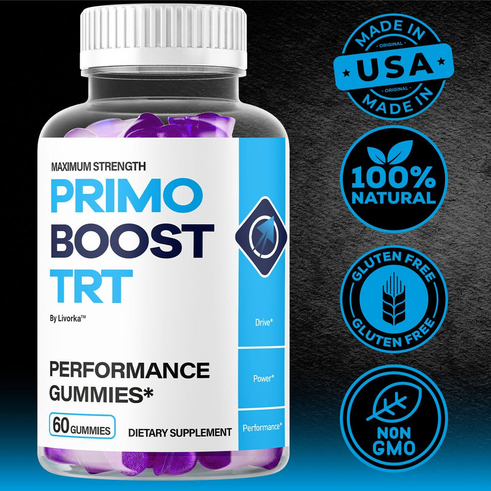 LIVORKA Primo Boost TRT Gummies natural ingredients scene for quality choice.