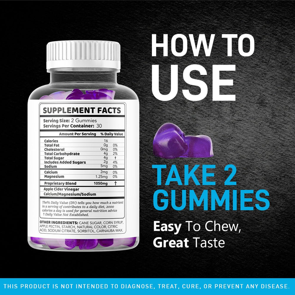 LIVORKA Primo TRT Gummies bottle back label with ingredients and GMP info