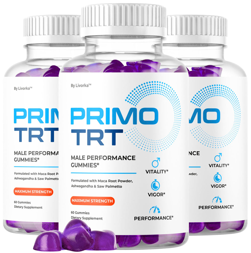 LIVORKA Primo TRT Gummies bottle front view for convenient daily support