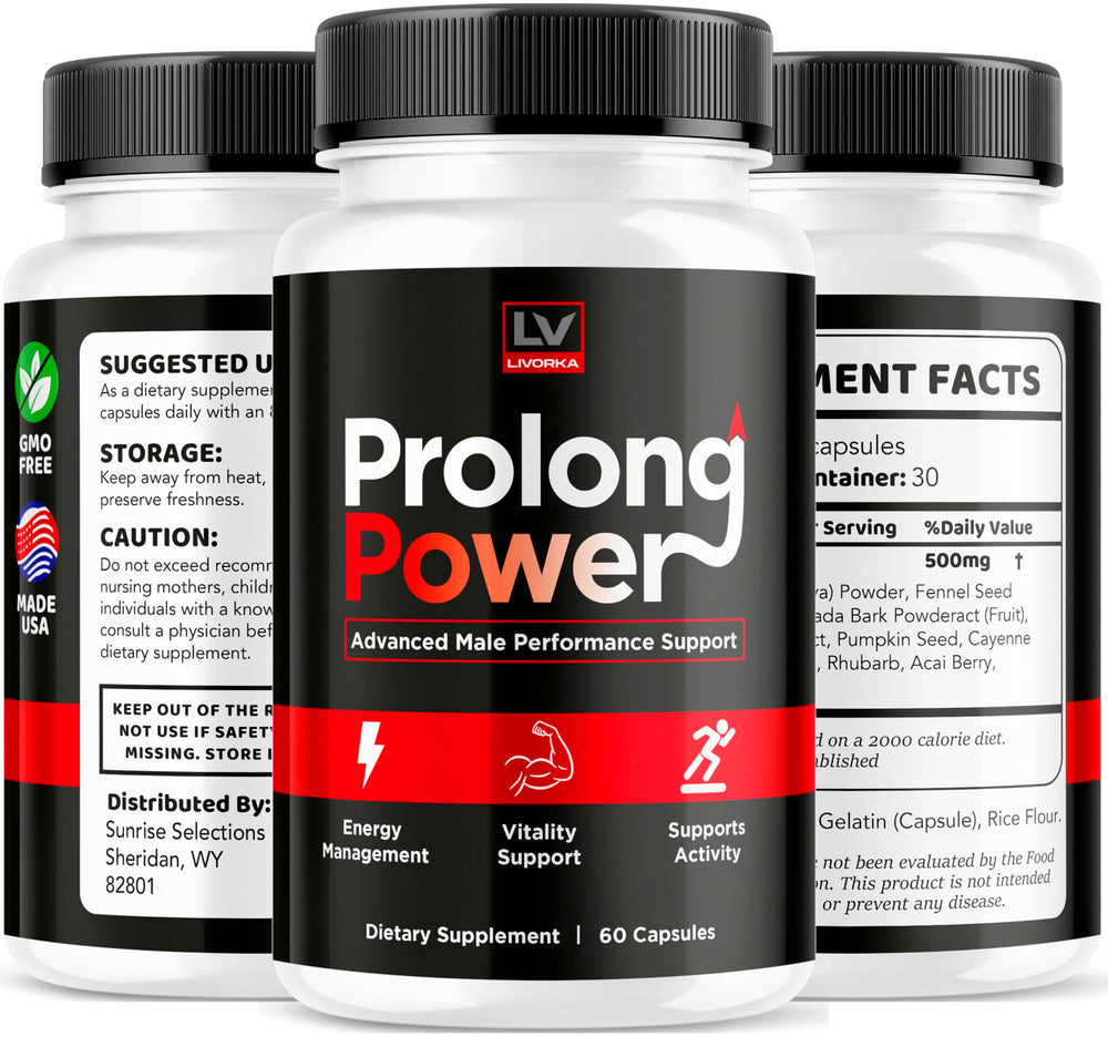 LIVORKA Prolong Power bottle back showing ingredients and directions.