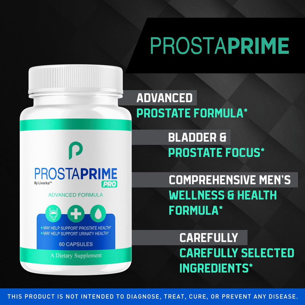 Close-up of LIVORKA ProstaPrime Pro capsules with premium formula.