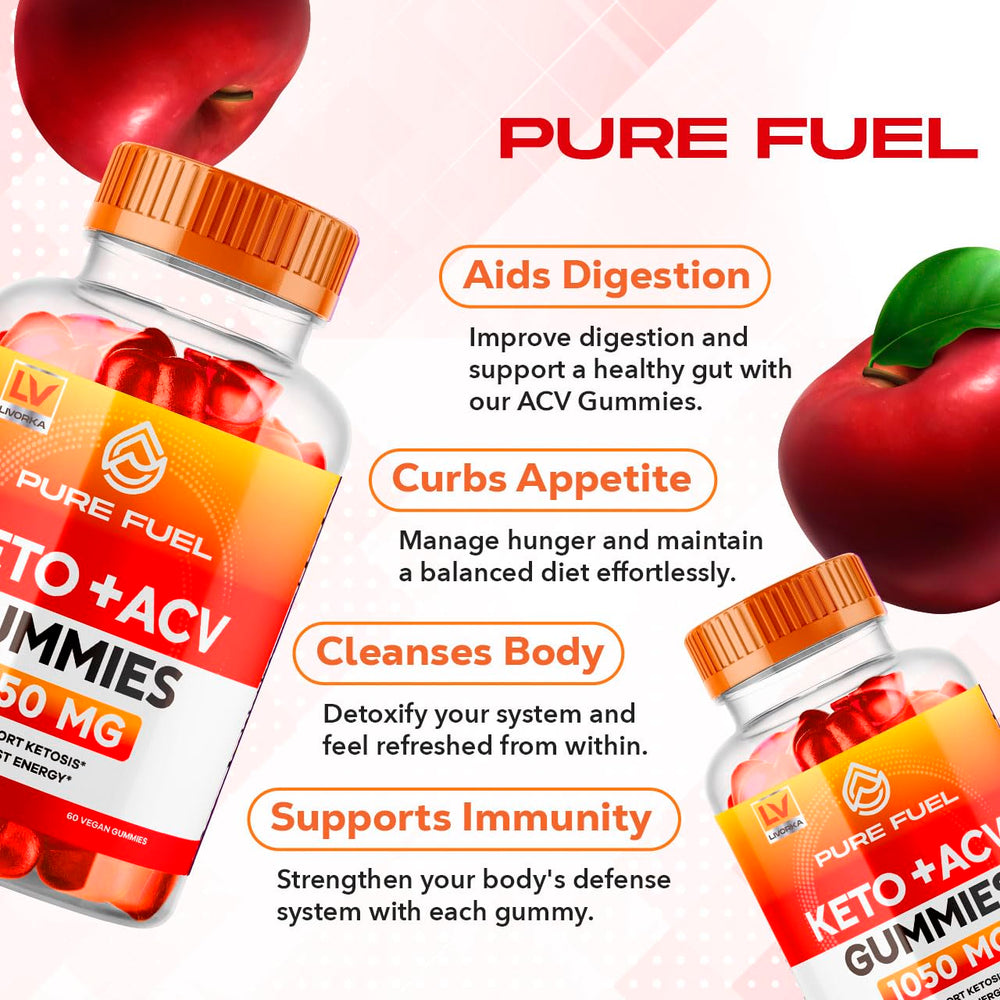 LIVORKA Pure Fuel ACV Gummies bottle for daily apple cider vinegar ritual.