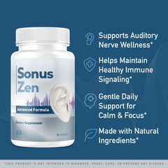 LIVORKA SonusZen bottle back label with dosage guidance and ingredients