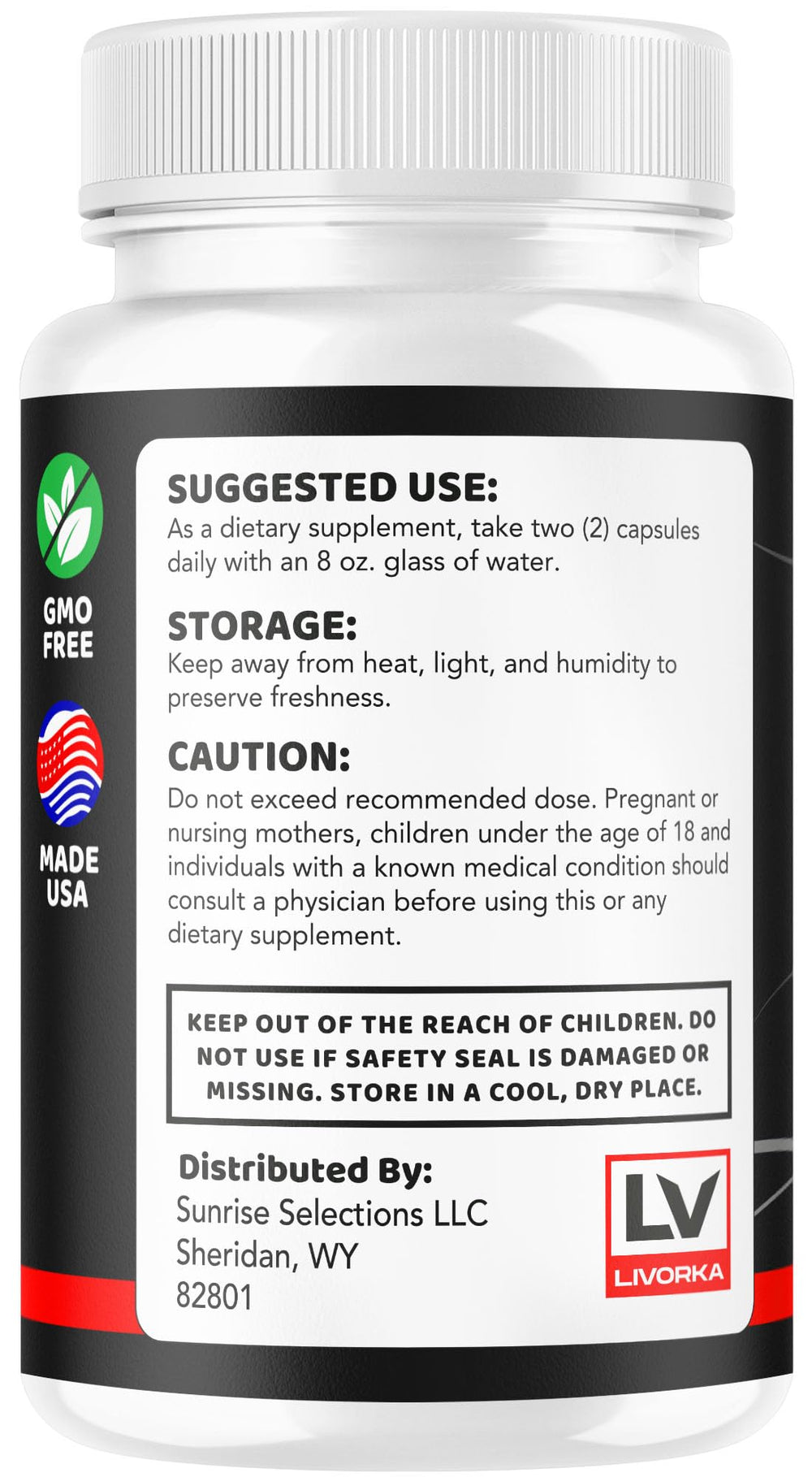 Label detail of LIVORKA Staminox with dosage information