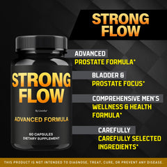 LIVORKA Strong Flow capsules closeup highlighting premium ingredients for daily support.