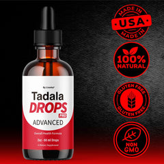 Livorka Tadala Drops Pro ingredients illustration emphasizing a natural formula.
