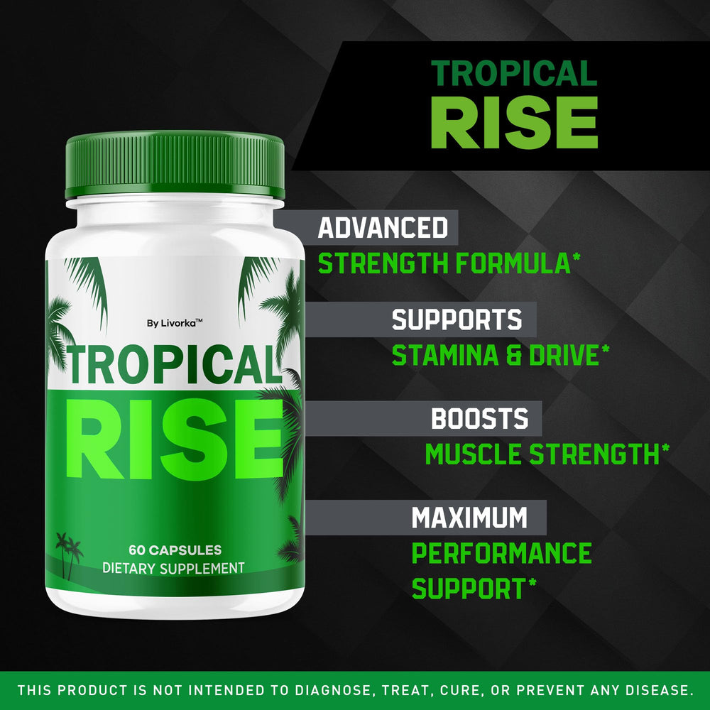Close-up of LIVORKA Tropical Rise capsules showing natural ingredients